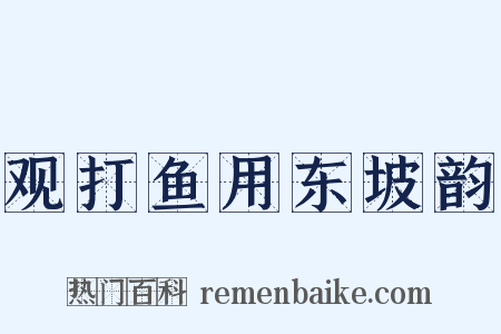 观打鱼用东坡韵是什么意思的图片